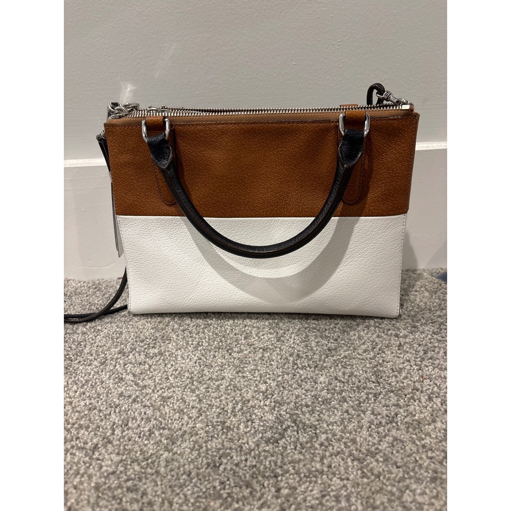 Coach Two-Tone Brown and White Mini Satchel - Picture 2 of 4